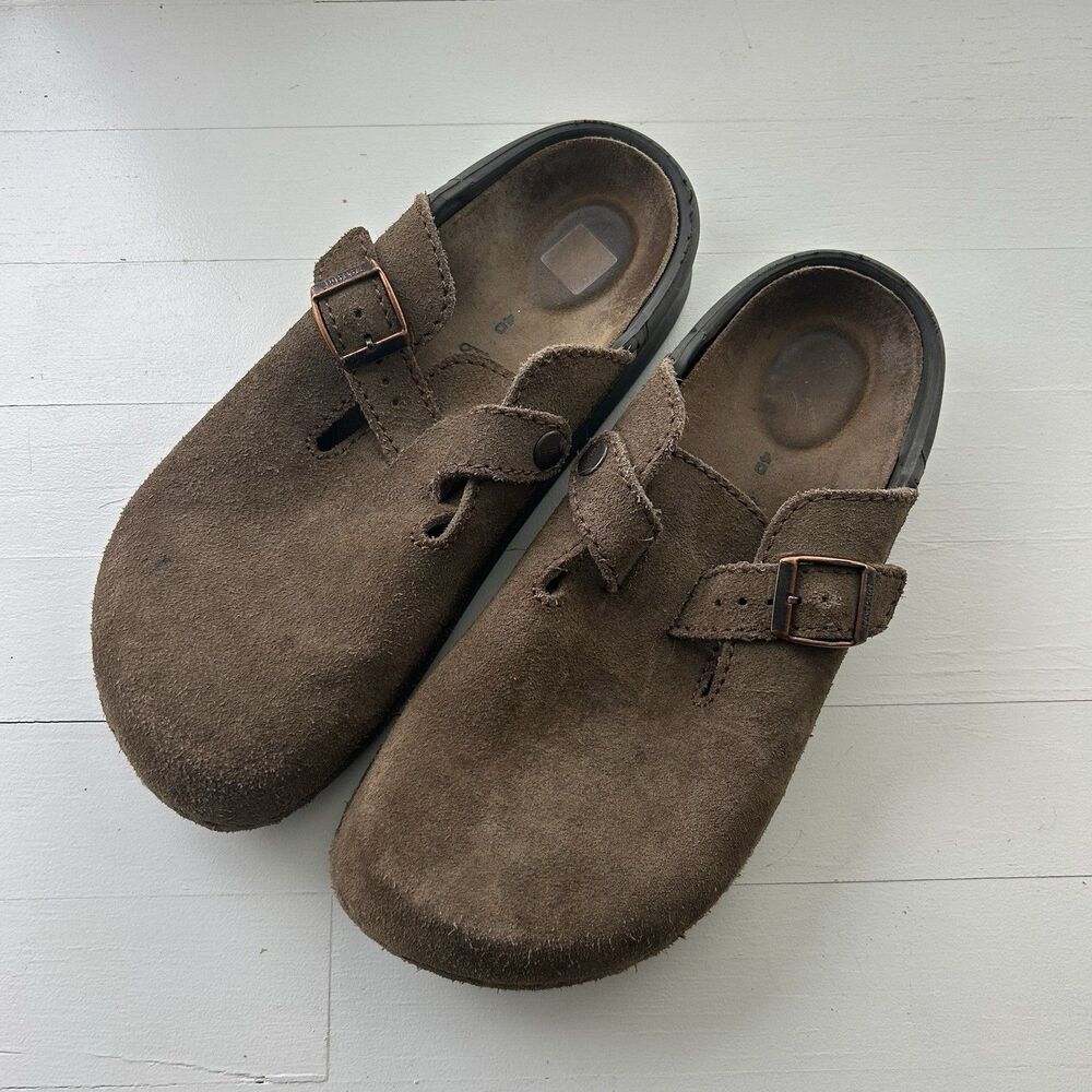Birkenstock Tatami Brown Suede Clogs Leather EU 40 L9-M7